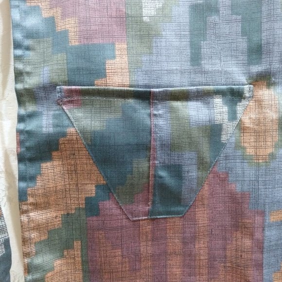 Apron Hand Sewn Vintage 90s Southwestern Boho Desert Ikat Cotton Stain Resistant - Picture 3 of 3